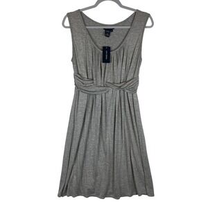 Max Edition Womens Heather Gray Empire Waist Sleeveless Knit Dress Large 1902H66